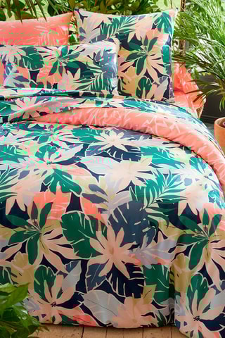 Drap-housse en coton Promenade des senteurs - 52 fils/cm² - Rose