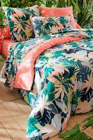 Drap-housse en coton Promenade des senteurs - 52 fils/cm² - Rose