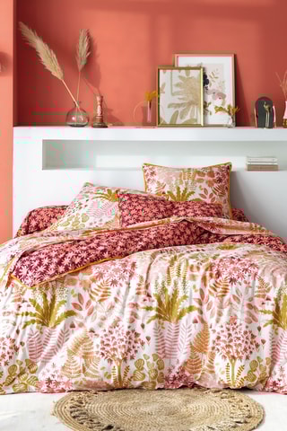 Drap-housse en coton La forêt de Lili - 52 fils/cm² - Bordeaux