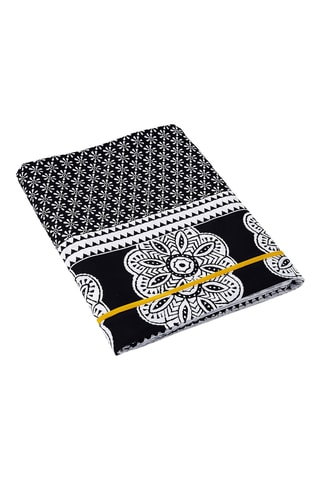 Drap en coton Impression Ailleurs - 52 fils/cm² - Noir