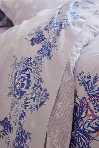 Drap plat en coton Jardin dentelle - 57 fils/cm² - Blanc