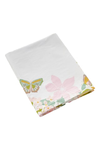 Drap plat en coton Eclats d'été - 57 fils/cm² - Blanc