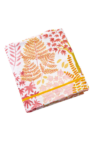 Drap plat en coton La forêt de Lili - 52 fils/cm² - Rose