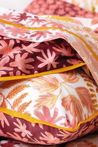 Drap plat en coton La forêt de Lili - 52 fils/cm² - Rose