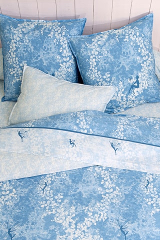Drap plat en coton Fées des rêves - 57 fils/cm² - Bleu