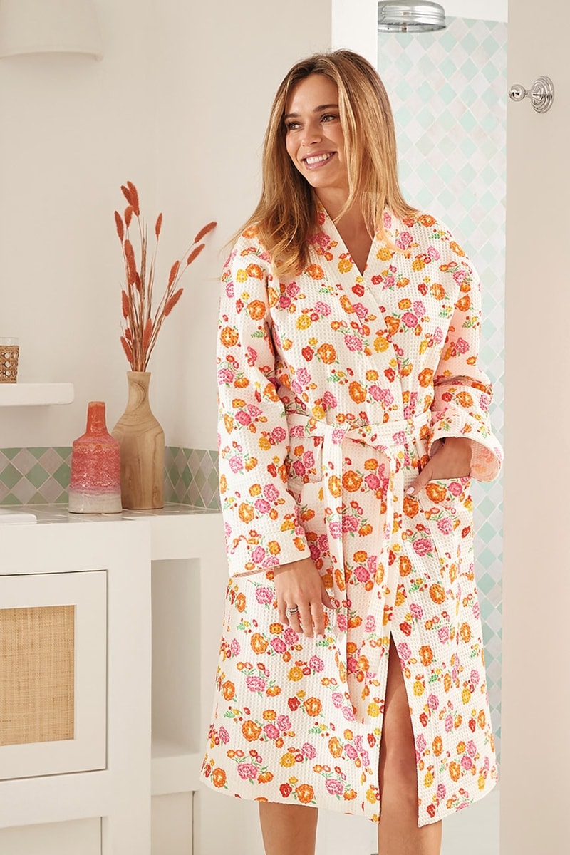Peignoir Joyeux Floral - Blanc