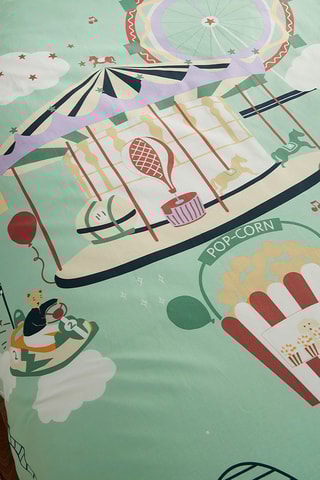 Housse de couette réversible en coton Encore un tour - 49 fils/cm² - Vert - 140 x 200 cm