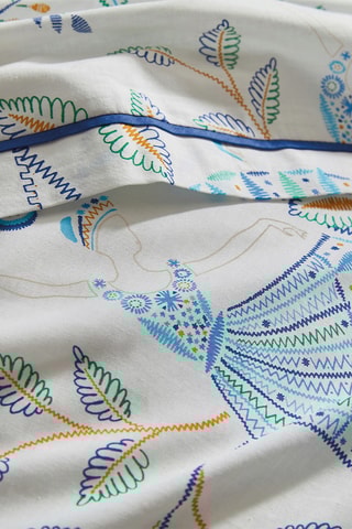 Housse de couette réversible en coton Ballet de rêve - 52 fils/cm² - Blanc