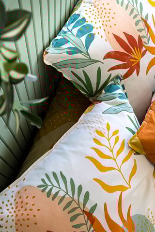 Housse de couette réversible en coton Vague Vitaminée - 57 fils/cm² - Blanc