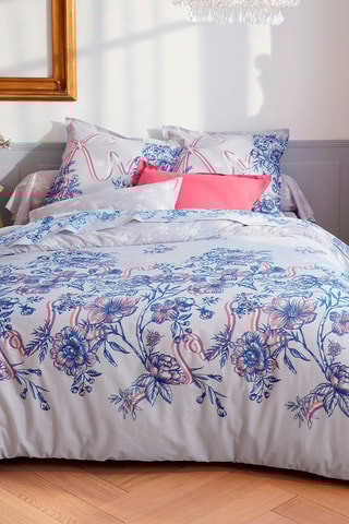 Housse de couette réversible en coton Jardin de dentelle - 57 fils/cm² - Blanc