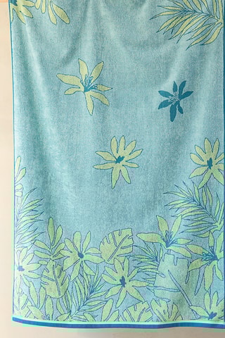 Drap de bain Promenade des senteurs - Bleu - 100 x 150 cm