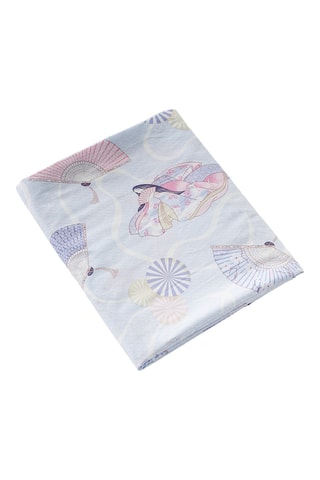 Drap en coton Princesse aux éventails - 57 fils/cm² - Ciel