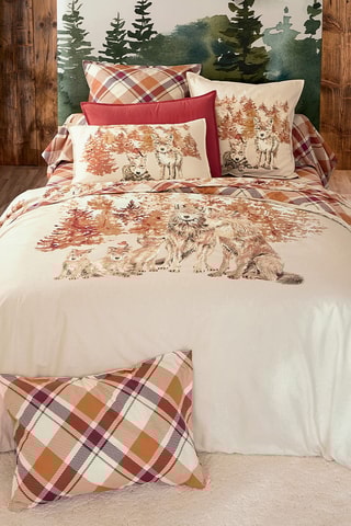 Housse de couette réversible Câlins en forêt - Beige