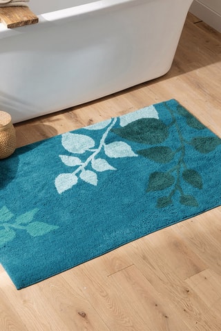 Tapis de bain Nuance végétale - Bleu - 70 x 120 cm