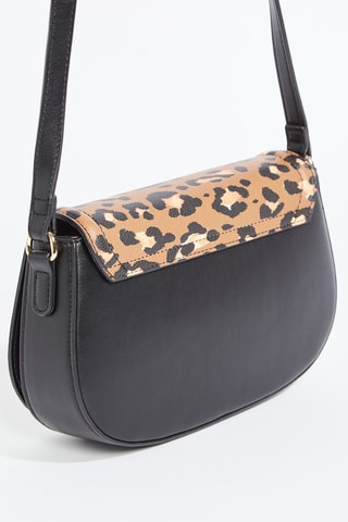 Sac bandoulière Vanessa - Noir et marron clair