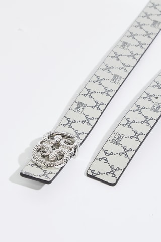 Ceinture réversible - Gris foncé et écru