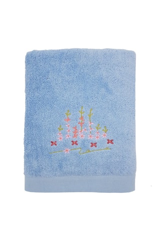 3 asciugamani - Celeste e corallo