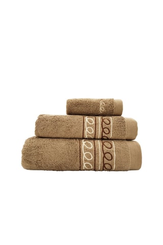 3 asciugamani - Marrone e bianco