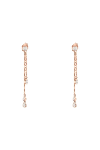 Pendientes Diamond Falls - Oro rosa y diamantes