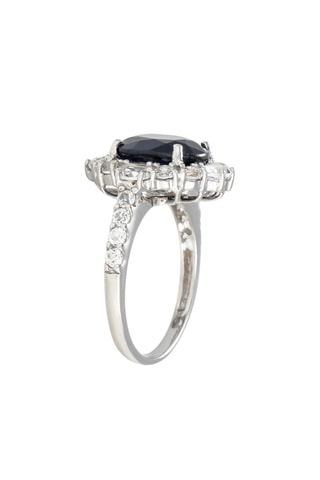 Anillo Palaia - Oro blanco, topacios y zafiro