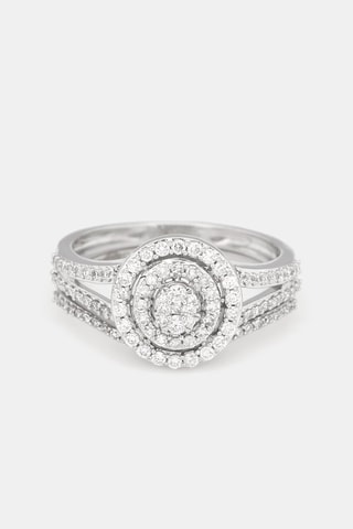 Ring Duo Witgoud en Diamanten