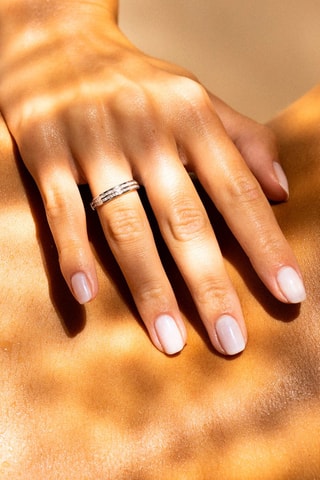 Trouwring 2 Rangs d'Amour Witgoud en Diamanten