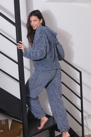 Fleece Pyjama Ual - Grijs