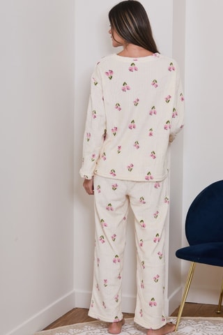 Fleece Pyjama Pasta - Beige, groen en roze