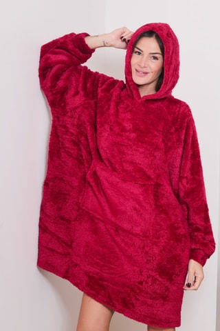 Oversized Fleece Pyjama Sweater Azalée - Rood