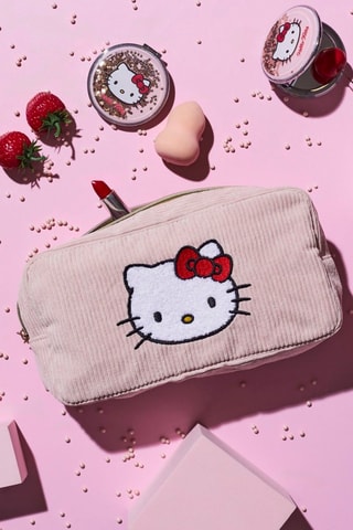 Trousse de toilette en velours Hello Kitty Sanrio - Rose