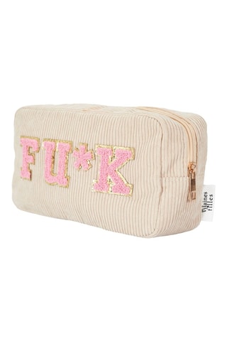 Trousse de toilette velours F*CK - Beige