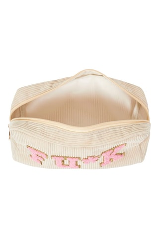 Trousse de toilette velours F*CK - Beige