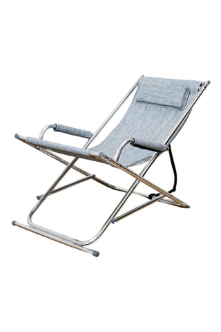 Chaise Longue - Bleu chiné - 104 x 70 x 60 cm