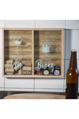 Cadre vin et bière - Marron - 28 x 5 x 22 cm