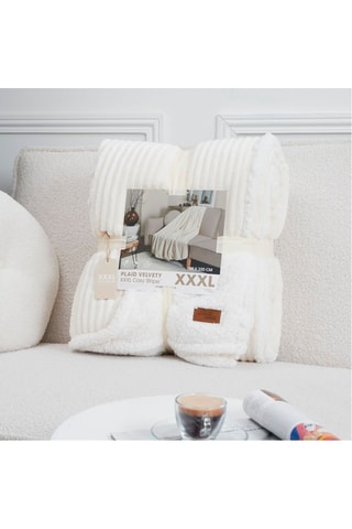 Plaid Velvety XXL - Ecru - 180 x 6 x 220 cm