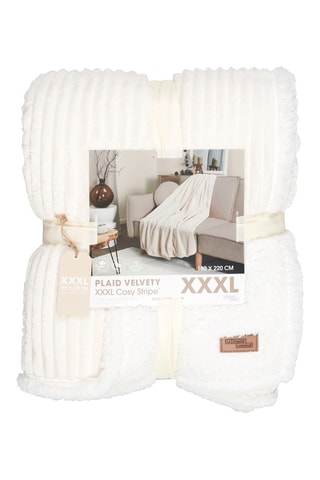 Plaid Velvety XXL - Ecru - 180 x 6 x 220 cm