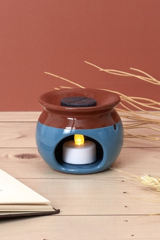 Diffuseur de parfum en céramique - Bleu et marron