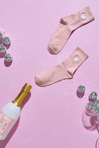 Coffret bouteille avec 3 paires de chaussettes - Rose