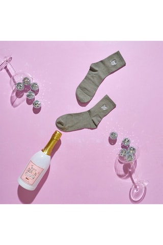 Coffret bouteille avec 3 paires de chaussettes - Rose