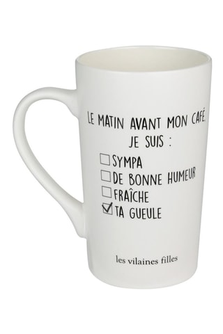 Mug "Haut Ta Gueule" en céramique - 8,5 x 13 x 14 cm