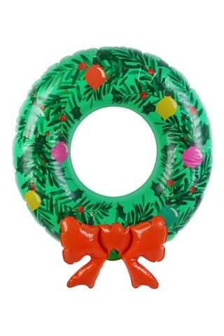 Couronne de Noël gonflable - Vert et rouge