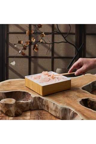 Jardin zen avec cristaux de sel rose - 14,6 x 4,2 x 14,6 cm