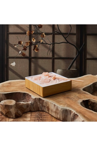 Jardin zen avec cristaux de sel rose - 14,6 x 4,2 x 14,6 cm