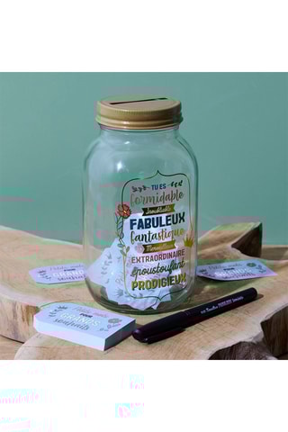 Bocal à messages pour la famille - 9,5 x 17,5 x 9,5 cm