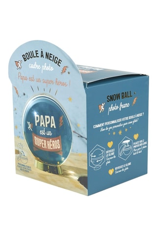 Boule à neige cadre photo "Papa" - Bleu