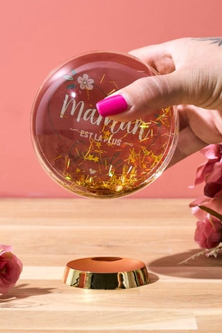 Boule à neige cadre photo "Maman" - Rouge