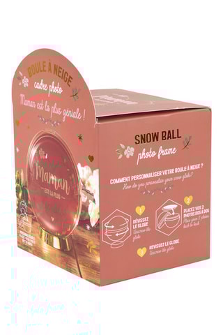 Boule à neige cadre photo "Maman" - Rouge