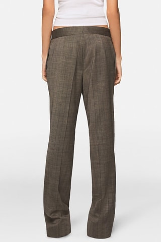 Pantalón recto de lana - Marrón