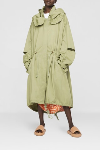 Parka con capucha - Verde claro