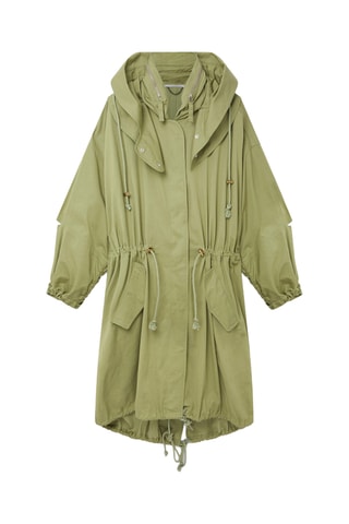 Parka con capucha - Verde claro